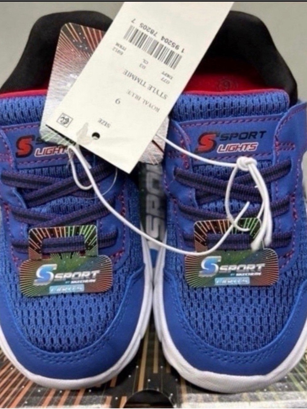 Skechers Blue Kids Light-Up Athletic Sneakers with Red Accents
